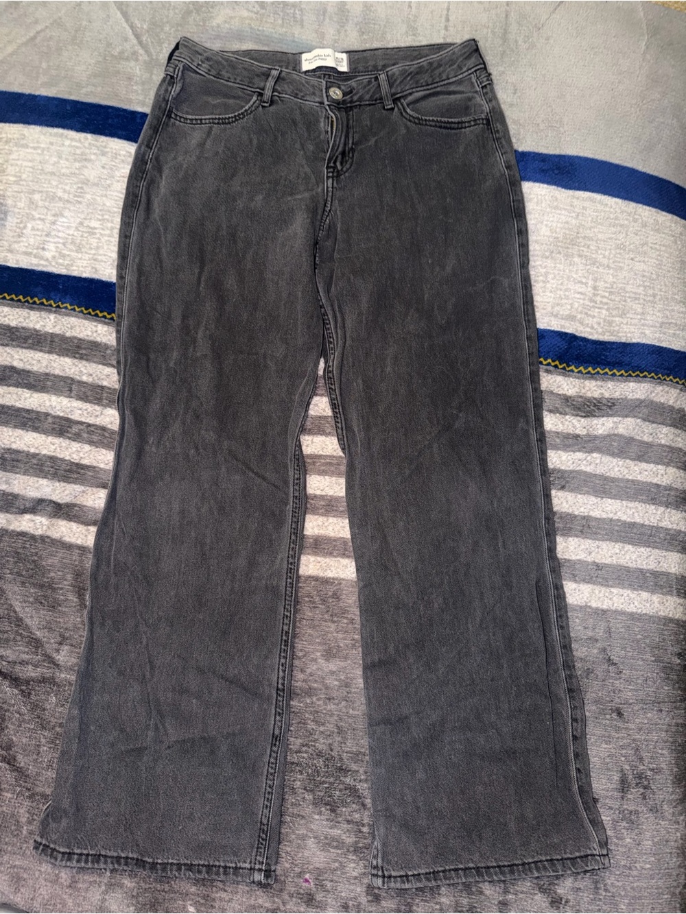 abercrombie kids charcoal black low-rise baggy jeans - Picture 2 of 2